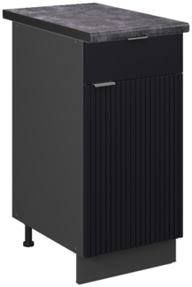Vicco Küchenunterschrank Schwarz gestreift 40 cm , AP Anthrazit, Fame-Line