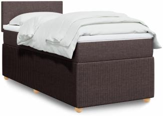 vidaXL Boxspringbett mit Matratze Dunkelbraun 100x200 cm Stoff 3289663