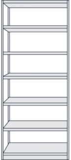 Kerkmann Büroregal Progress 500 Grundregal BxTxH 96 x 60 x 225 cm 7 Böden l