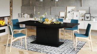 Mazzoni Esstisch Design Noble Noir Tisch ausziehbar 160 bis 218 cm