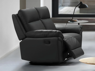 Vente-unique - Relaxsofa 2-Sitzer - Büffelleder - Schwarz - PAKITA