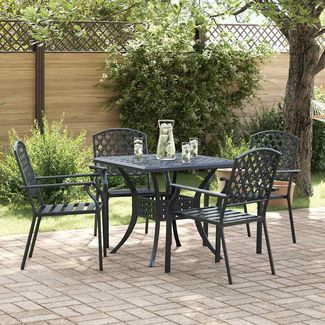 4er Set Gartenstuhl, Balkonstuhl Anthrazit 56 x 65 x 89 cm Stahl