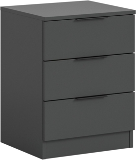 Home affaire Nachtkommode Skarde Nachttisch Beistelltisch Kommode, Breite: 45 cm (1 St), Skarde, Nachtkommode, 3 Schubkästen, anthrazit