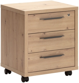 Rollcontainer Design-Office / Disegno , Holzwerkstoff , Holzfarben , 48 x 53 x 45 cm