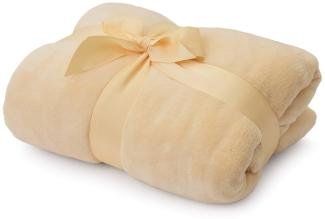 Lumaland Kuscheldecke, 100 % Coral-Fleece beige, 150 x 200 cm