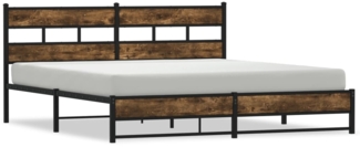 vidaXL Metallbett ohne Matratze Räuchereiche 183x213 cm 3308487