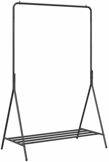 vidaXL Kleiderständer mit Regal Schwarz 100 x 56 x 154 cm Stahl 868444