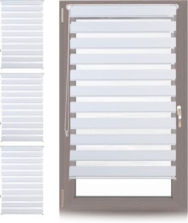 4 x Doppelrollo Klemmfix Weiß 80x150 cm