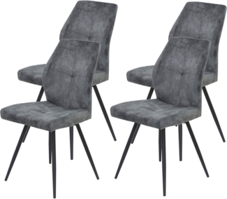 HELA 4-Fußstuhl ALLY (Set, 4 St), 4-Fuß, 360° drehbar, gepolstert, Vintage Velvet mit Steppnähten