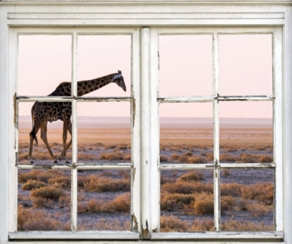 queence Wandsticker Giraffe, Wandsticker, Wandbild, selbstklebend, 3D, Fenster