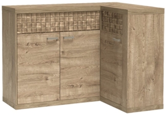 Lomadox Kommode NUSCO-161, Eiche Nb, Eckanrichte, Kommode, Anrichte, 3 Türen