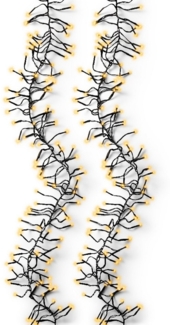 Lumineo LED-Lichterkette Lumineo Lichterkette Cluster 448 LED 3 m klassisch warm, schwarz, Dimmbar, Timer, Indoor, Outdoor