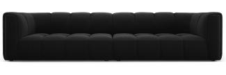 Micadoni Modulares Sofa Serena 4-Sitzer Samtstoff Schwarz