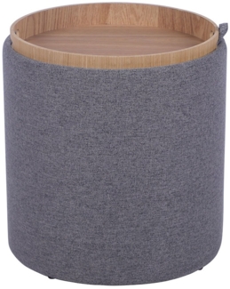 Hocker Lund , Stoff , Grau , 35 x 38 x 35 cm