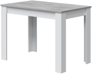 Dmora Fester Anat-Tisch, EsszimmerRegal, moderner Konsolentisch für Wohnzimmer oder Küche, 109 x 67 x 78 cm, Weiß und Zement