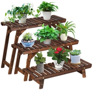 COSTWAY Pflanzentreppe (3 St), Blumenständer freistehend, 70 x 27 x 53 cm