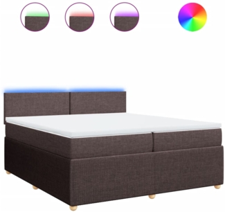 vidaXL Boxspringbett mit Matratze Dunkelbraun 200x200 cm Stoff 3289859