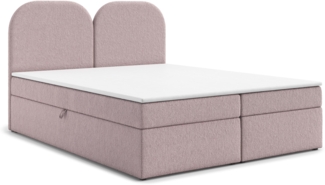 AX LIVING Migwell Boxspringbett 180x200 Rosa mit Bettkasten Kopfteil