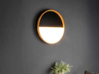 ECO Light 9350 S NERO LED-Deckenleuchte VISTA rund schwarz holz 3000K 30cm