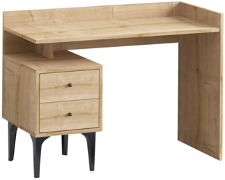 Calicosy Schreibtisch mit 2 Aufbewahrungsschubladen Holzdekor Eiche B100 cm - PUUK - Helles Holz