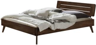Hasena Lounge Rubiera 140x210 Nussbaum, geölt - Fusshöhe 25 cm Massivholzbett