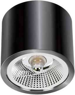 Deckenspots schwarz D-120mm AR111 GU10 IP20 rund verchromt