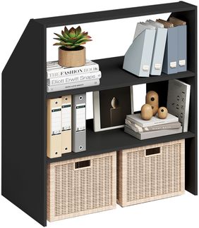 Bellamio 'Aland' Dachschrägenregal, anthrazitschwarz, 100x50x90 cm, Regal für Dachschräge mit 3 Fächern