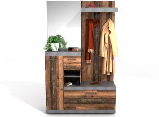 Kompaktgarderobe >Birkenhead< in Matera - 120x193,5x35,5cm (BxHxT)