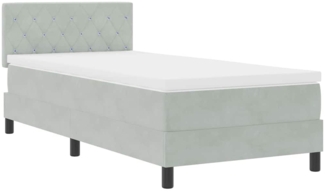 vidaXL Boxspringbett mit Matratze Hellgrau 90 x 200 cm Stoff 3339080