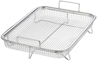 Spetebo Ofenschale Edelstahl Backofen Grillkorb mit Griffen 32x22 cm, Edelstahl, (Stück, 1-St, Grillkorb), Metall Ofen Pommesgitter Backkorb Grillgitter Gitterkorb mit Griffen