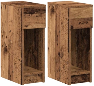 vidaXL Nachttische mit Schubladen 2 Stk. Altholz-Optik 20x36x60 cm 858710