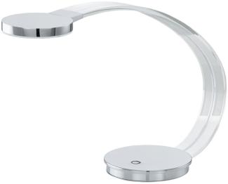 Design LED Tischleuchte in Chrom schwarz verstellbar ELOEN