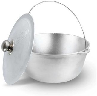 BIG-PAN Schmortopf 4L Kasan Aluminium aus Aluguss mit Bügel Deckel, Aluminium