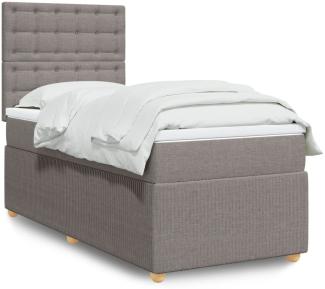 vidaXL Boxspringbett mit Matratze Taupe 100x200 cm Stoff 3294285