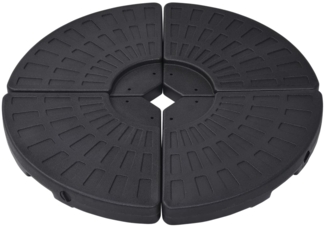 vidaXL Sonnenschirmständer Fächerförmig 4 Stk. Schwarz 47857