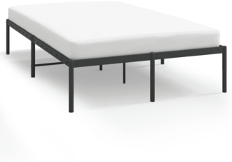 vidaXL Bettgestell Metall Schwarz 135x190 cm 350845