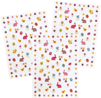 Kracht Geschirrtuch Häschen, (3-tlg, 3-teilig), Geschirrtücher (3 Stück), ca. 50 x 70 cm, Halbleinen bedruckt