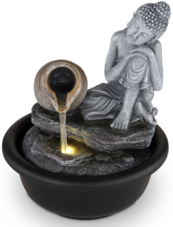 Zimmerbrunnen mit Beleuchtung und Wasser Tischbrunnen Buddha Tischdeko Deko