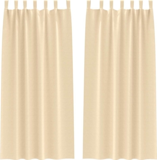 vidaXL Verdunkelungs-Vorhänge mit Ringen 2 pcs Creme 260 x 140 cm 4107597