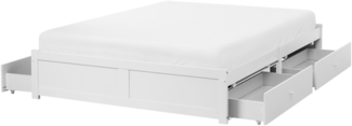 Bett mit Schubladen ohne Kopfteil BRUX 160 x 200 cm Weiß