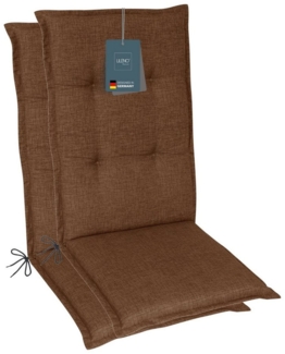 LILENO HOME Hochlehnerauflage Gartenstuhl Auflage, bequeme Sitzauflage für Gartenmöbel, Stuhlkissen, (2 St, 2er Set), Polsterauflage Braun, Sitzpolster für Klappstühle