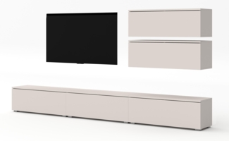 AX LIVING Anbauwand Loriano V Wohnwand beige Kaschmir 300 cm breit