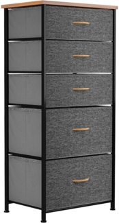 YITAHOME Kommode Schmal 5 Schubladen Stoff Schlafzimmer Wohnzimmer Kinderzimmer