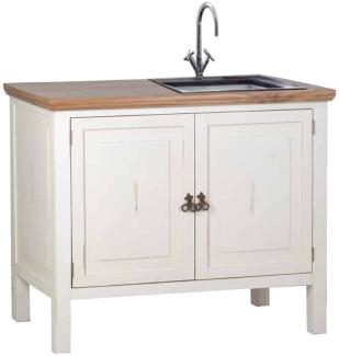 MiaMöbel Mexico Spülmodul "Old White" Massivholz Pinie Landhaus Mexiko Möbel Mexikanisch