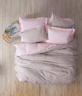 Ranforce Doppel-Bettbezug-Set (DE), 'Sihu', Rosa, Grau
