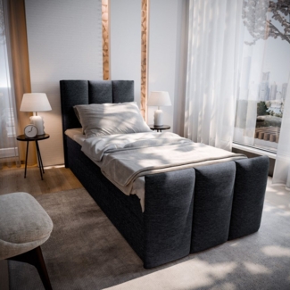 Masseno Boxbett LAGO 90x200 cm mit Bonell Matratze und Topper