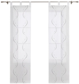 Joyswahl Schiebegardine (2 St), Schlaufen, transparent, Voile Flächenvorhänge, Bestickt, Schiebevorhang Wohnzimmer