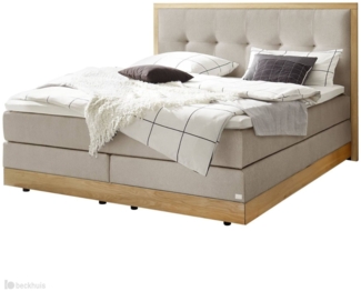 Alba Boxspringbett braun Eiche Massivholz 206cm x 188cm x 125cm