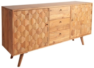 riess-ambiente Sideboard MYSTIC LIVING 145cm natur, Massivholz · Anrichte · 3D Oberfläche · Kommode · Wohnzimmer