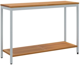 vidaXL outdoor Tisch mit Speicher Natürlich und grau 110 x 35 x 75 cm 4010609